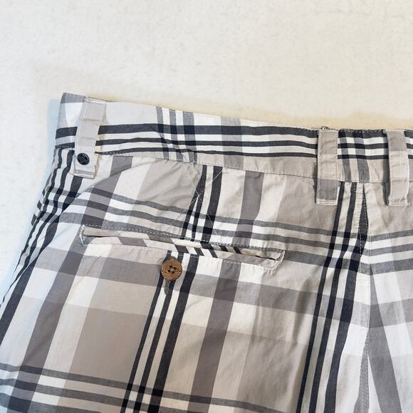 QuikSilver Edition Hybrid Short Men W36* All Cotton Black Grey Plaid Skater Surf - Picture 14 of 16